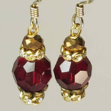 Red Crystal Earrings, Vintage Affair Petites, By Lapanda Designs - Parade Handmade Co Mayo