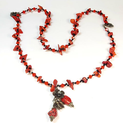 Red Gemstone Necklace, By Lapanda Designs. Parade-Handmade