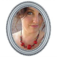 Red & Grey Statement Necklace, By Lapanda Designs