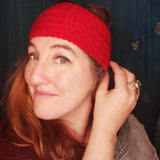 Red Mini Cable Headband come Neck Warmer by Shoreline - Parade Handmade Newport