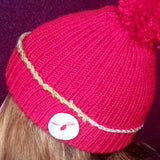 Red Ribbed Hand Knitted Bobble Hat by Shoreline - Parade Handmade Co Mayo