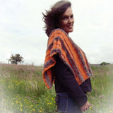 Rich, Elegant, Burnt Orange Shoulder Poncho, By Shoreline - Parade Handmade