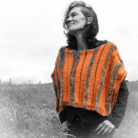 Rich, Elegant, Burnt Orange Shoulder Poncho, By Shoreline - Parade Handmade