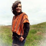 Rich, Elegant, Burnt Orange Shoulder Poncho, By Shoreline - Parade Handmade