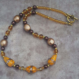 Rich Orange & Bronze Coloured Necklace, By Lapanda Designs - Parade Handmade