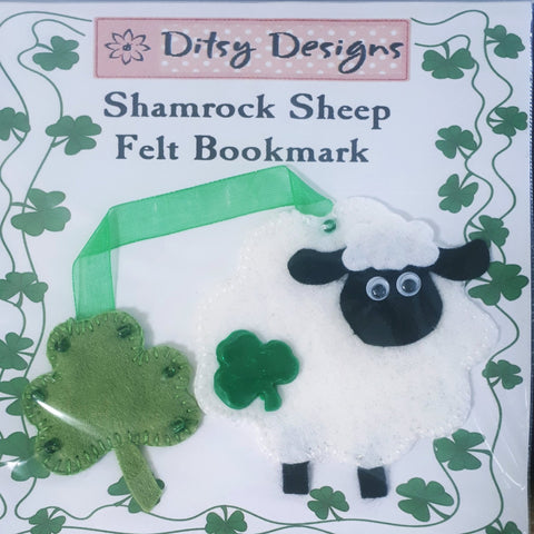 Shamrock Sheep Felt Bookmark, By Ditsy Designs - Parade Handmade
