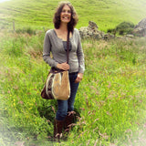 Shoulder Bag. Brown, Orange & Cream, By JaDa Crafts Ireland - Parade Handmade
