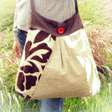 Shoulder Bag. Shades of Brown & Cream. Leaf Pattern, By JaDa Crafts Ireland  - Parade Handmade