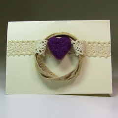 Simple, Felted, Lacy Heart Card, by Rubi