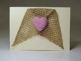 Simple, Hand Felted, 3D Heart Card, by Rubi - Parade Handmade