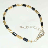 Slim Black and Gold Crystal Bracelet by Lapanda Designs - Parade Handmade