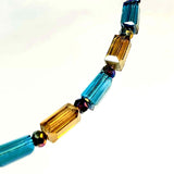 Slim Teal and Gold Crystal Bracelet by Lapanda Designs - Parade Handmade Ireland