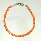 Slim Orange and Blue Crystal Bracelet by Lapanda Designs - Parade Handmade