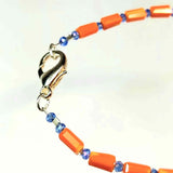 Slim Blue and Orange Crystal Bracelet by Lapanda Designs - Parade Handmade