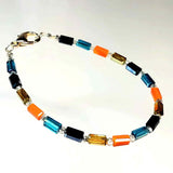 Slim Multi-Coloured Crystal Bracelet by Lapanda Designs - Parade Handmade