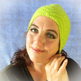 Snug Lime Green Turban Style Hat, By Jo's Knits - Parade Handmade