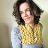 Sophisticated Mustard Aran Neckwarmer, By Shoreline - Parade Handmade