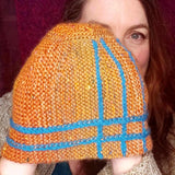 Statement Beanie Hat in Mustard and Blue by Shoreline - Parade Handmade Newport