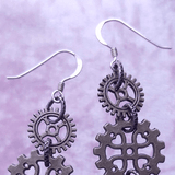 Steampunk Earrings, Tripple Bronze Cog, By Lapanda Designs - Parade Handmade Co. Mayo