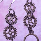 Steampunk Earrings with Cogs and Bird on a Perch, By Lapanda Designs - Parade Handmade  Co. Mayo