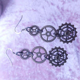 Steampunk Earrings with Cogs and Wheels, By Lapanda Designs - Parade Handmade