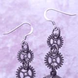 Steampunk Earrings with Mushrooms in Bronze, By Lapanda Designs - Parade Handmade Co. Mayo