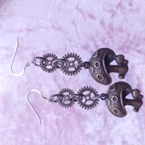 Steampunk Earrings with Mushrooms in Bronze, By Lapanda Designs - Parade Handmade