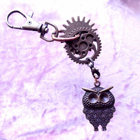 Steampunk Owl Bag Charm, By Lapanda Designs - Parade Handmade