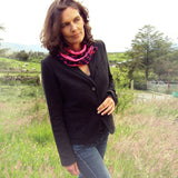 Summer Scarf. Button Fastener. Pink Stars, By JaDa Crafts Ireland - Parade Handmade