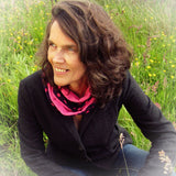 Summer Scarf. Button Fastener. Pink Stars, By JaDa Crafts Ireland - Parade Handmade