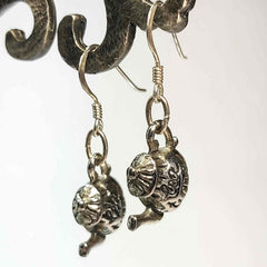 Tea Pot Charm Earrings in Silver by Lapanda Designs