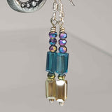 Teal and Gold Crystal Earrings, By Lapanda Designs - Parade Handmade Ireland