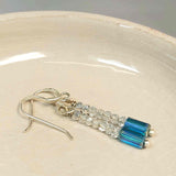 Teal and Silver Crystal Earrings, By Lapanda Designs - Parade Handmade Ireland