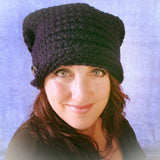 Trendy Versatile Navy Button-Down Hat, By Jo's Knits - Parade Handmade
