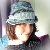 Trilby Felt Hat, Blue, Grey and Black, 56/57cm, By Parade - Parade Handmade