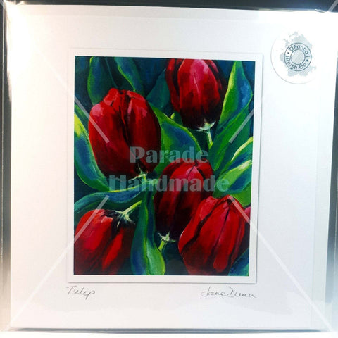 Tulip Greeting Art Card, By Jane Dunn - Parade Handmade