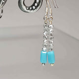 Turquoise and Silver Crystal Earrings, By Lapanda Designs - Parade Handmade Ireland