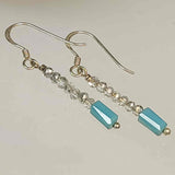 Turquoise and Silver Crystal Earrings, By Lapanda Designs - Parade Handmade Co Mayo