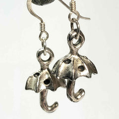 Umbrella Charm Earrings in Silver, by Lapanda Designs