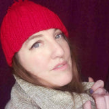 Versatile Red Ribbed Hand Knitted Bobble Hat by Shoreline - Parade Handmade Newport Co Mayo