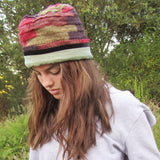 Warm Red Green and Purple Felt Wool Hat, By Parade - Parade Handmade Ireland