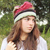 Warm Red Green and Purple Felt Wool Hat, By Parade - Parade Handmade Co Mayo