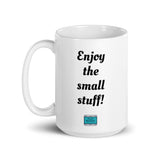 White Coffee Mug, 'Enjoy The Small Stuff', Art By Parade - Parade Handmade Co Mayo Ireland