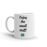 White Coffee Mug, 'Enjoy The Small Stuff', Art By Parade - Parade Handmade Ireland