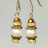 Pearl Earrings with Crystal, Petite, By Lapanda Designs - Parade Handmade Ireland