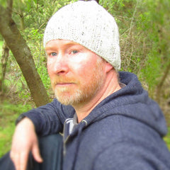 Wide-rib Oatmeal Coloured, RA7 Beanie Hat For Men, By Rose Coen