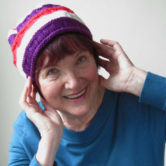 Wonderfully Colourful Stripey Hat, By Jo's Knits