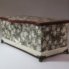 Wooden Storage Box, Black and White Floral, By Kira Szentivanyi