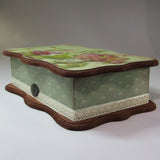 Wooden Storage Box, Wavy, Vintage Floral, By Kira Szentivanyi - Parade Handmade