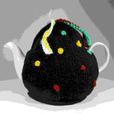 Woolly Black Tea Cosy With Coloured Dots, by Shoreline - Parade Handmade